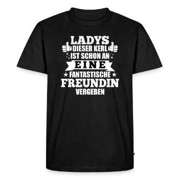 Mesdames ce gars est pris la Saint-Valentin - T-shirt Premium bio Homme - noir - Devant - Nico (187cm)