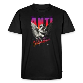 Streetwear anti Saint-Valentin - T-shirt Premium bio Homme - noir - Devant - Nico (187cm)