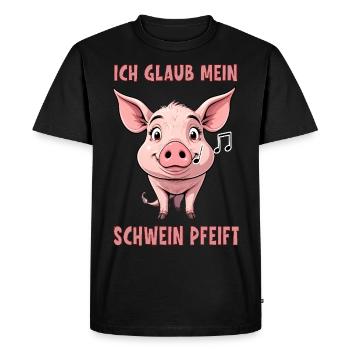 Je pense que mon cochon siffle - T-shirt Premium bio Homme - noir - Devant - Nico (187cm)