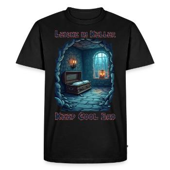 Cadavre dans le sous-sol - Garde ton sang-froid - T-shirt Premium bio Homme - noir - Devant - Nico (187cm)