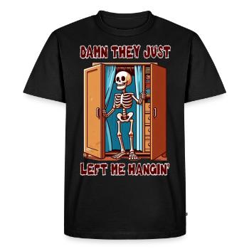 Damn - they just left me hangin' - Men's Premium Organic T-Shirt - black - Front - Nico (187cm)