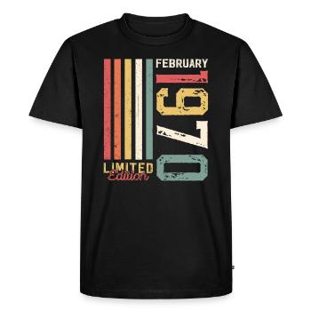 55ème anniversaire cadeau mari Original février 1970 - T-shirt Premium bio Homme - noir - Devant - Nico (187cm)