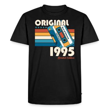 30ème Anniversaire Millésime Février 1995 Cassette 95 - T-shirt Premium bio Homme - noir - Devant - Nico (187cm)