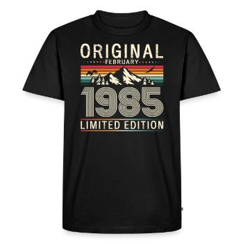 40. Geburtstag Geschenk Mann Original Februar 1985 - Männer Premium Bio T-Shirt - Schwarz - Vorne - Nico (187cm)