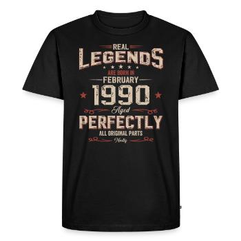 35ème anniversaire cadeau mari Original février 1990 - T-shirt Premium bio Homme - noir - Devant - Nico (187cm)
