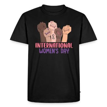 World Women's Day Pride - Men's Premium Organic T-Shirt - black - Front - Nico (187cm)