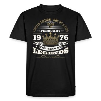 49ème anniversaire cadeau mari Original février 1976 - T-shirt Premium bio Homme - noir - Devant - Nico (187cm)
