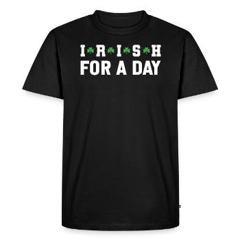 Irish For A Day - Men's Premium Organic T-Shirt - black - Front - Nico (187cm)