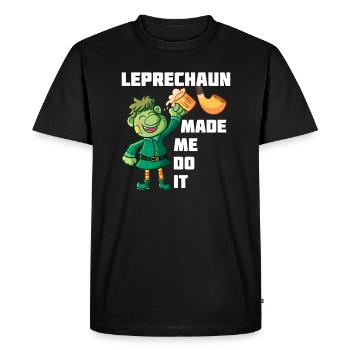 Leprechaun m’a fait le faire - T-shirt Premium bio Homme - noir - Devant - Nico (187cm)