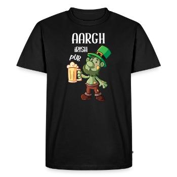 Pub irlandais Aargh Patricks Day - T-shirt Premium bio Homme - noir - Devant - Nico (187cm)