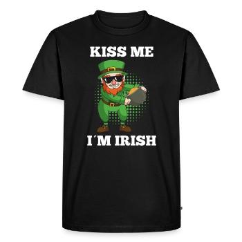 Kiss Me I Am Irish - Men's Premium Organic T-Shirt - black - Front - Nico (187cm)