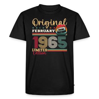 Cadeau d'anniversaire 60 ans Homme Original Février 1965 - T-shirt Premium bio Homme - noir - Devant - Nico (187cm)