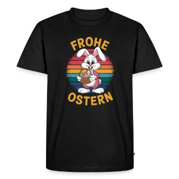 Joyeuses Pâques drôle - T-shirt Premium bio Homme - noir - Devant - Nico (187cm)