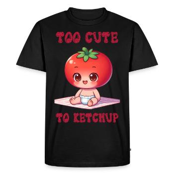 Trop mignon pour le ketchup - T-shirt Premium bio Homme - noir - Devant - Nico (187cm)
