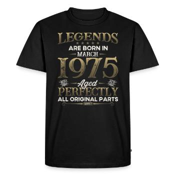 50th Birthday Gift Husband Original March 1975 - Men's Premium Organic T-Shirt - black - Front - Nico (187cm)