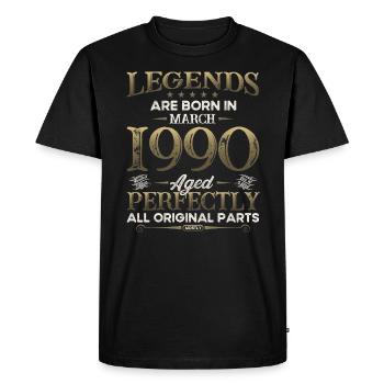 35ème anniversaire cadeau mari Original mars 1990 - T-shirt Premium bio Homme - noir - Devant - Nico (187cm)