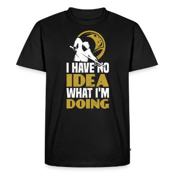 Billiards Fun : Je n’ai aucune idée de ce que je fais - T-shirt Premium bio Homme - noir - Devant - Nico (187cm)