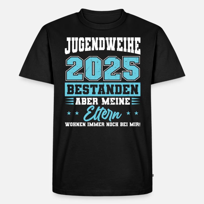 Jugendweihe 2025 Mädchen Junge - Männer Premium Bio T-Shirt - Schwarz