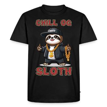 Chill OG Paresseux - T-shirt Premium bio Homme - noir - Devant - Nico (187cm)