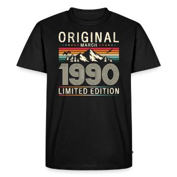 35ème anniversaire cadeau mari Original mars 1990 - T-shirt Premium bio Homme - noir - Devant - Nico (187cm)