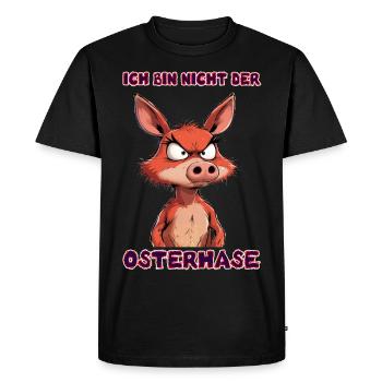 Non, je ne suis pas le lapin de Pâques - T-shirt Premium bio Homme - noir - Devant - Nico (187cm)