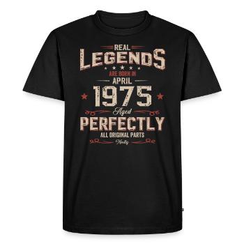 50th Birthday Gift Husband Original April 1975 - Men's Premium Organic T-Shirt - black - Front - Nico (187cm)