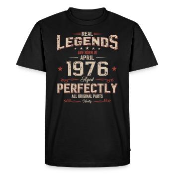50ème anniversaire cadeau mari Original avril 1976 - T-shirt Premium bio Homme - noir - Devant - Nico (187cm)