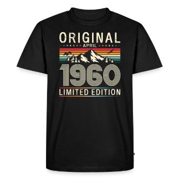 65ème Anniversaire Original Avril Millésime 1960 - T-shirt Premium bio Homme - noir - Devant - Nico (187cm)