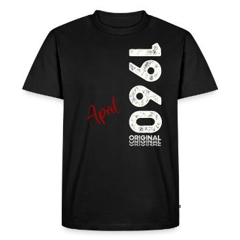 65ème Anniversaire Original Avril Millésime 1960 - T-shirt Premium bio Homme - noir - Devant - Nico (187cm)