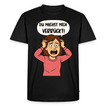 Tu me rends fou - T-shirt Premium bio Homme - noir - Devant - Nico (187cm)