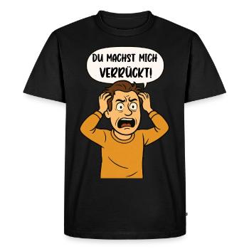 Tu me rends fou - T-shirt Premium bio Homme - noir - Devant - Nico (187cm)