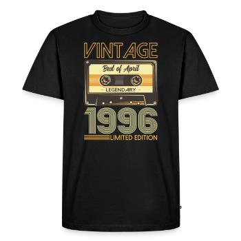 30ème anniversaire Cadeau Homme Cassette Avril 1996 - T-shirt Premium bio Homme - noir - Devant - Nico (187cm)