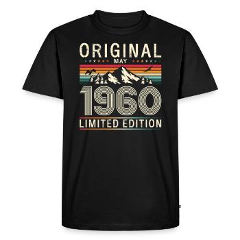 65ème Anniversaire Original Mai Millésime 1960 - T-shirt Premium bio Homme - noir - Devant - Nico (187cm)