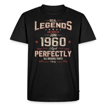65ème Anniversaire Original Juin Millésime 1960 - T-shirt Premium bio Homme - noir - Devant - Nico (187cm)
