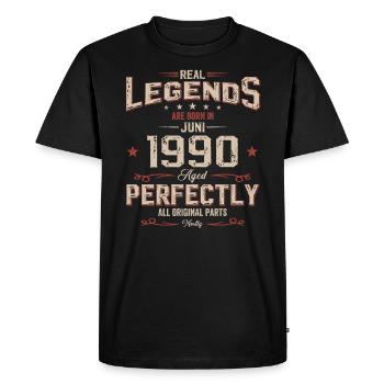 35ème anniversaire cadeau mari Original juin 1990 - T-shirt Premium bio Homme - noir - Devant - Nico (187cm)