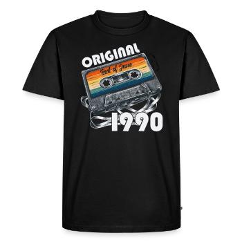 35ème anniversaire cadeau mari cassette juin 1990 - T-shirt Premium bio Homme - noir - Devant - Nico (187cm)