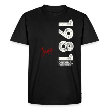 44e anniversaire Original June Né en 1981 - T-shirt Premium bio Homme - noir - Devant - Nico (187cm)