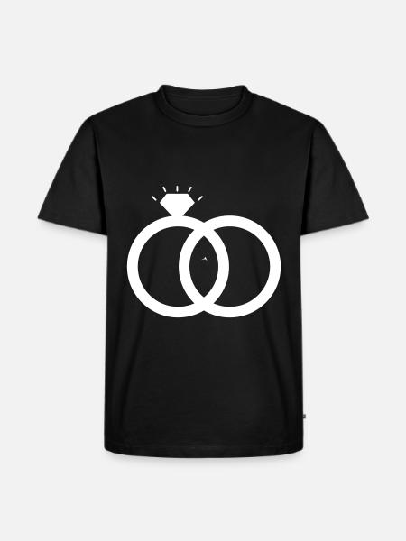 Wedding Rings Wedding - Men's Premium Organic T-Shirt - black