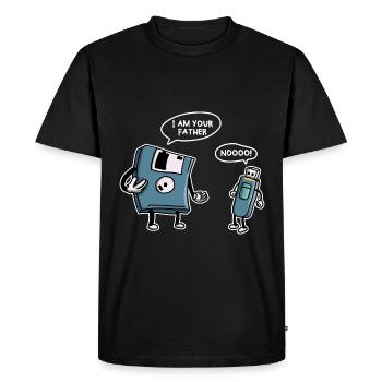Disque USB Drôle de technologie de l’information - T-shirt Premium bio Homme - noir - Devant - Nico (187cm)
