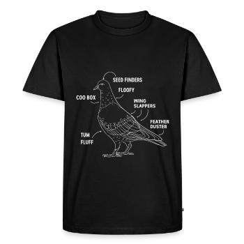 Pigeon Race Pigeon Pigeons - Men's Premium Organic T-Shirt - black - Front - Nico (187cm)