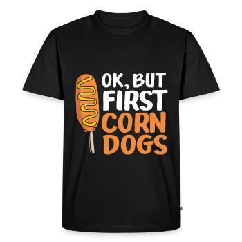 Corn dog - Men's Premium Organic T-Shirt - black - Front - Nico (187cm)