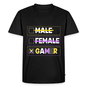 Genre LGBT Queer Diversité Gay pride - T-shirt Premium bio Homme - noir - Devant - Nico (187cm)