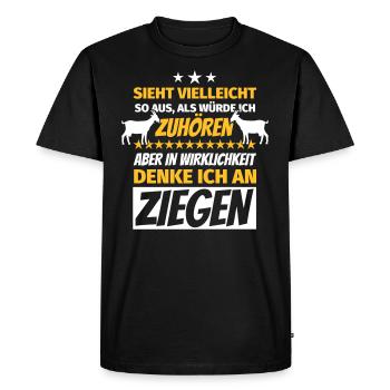 Chèvre rigolote disant cadeaux d'amoureux de chèvre - T-shirt Premium bio Homme - noir - Devant - Nico (187cm)