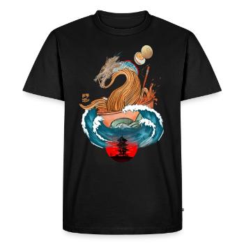 Dragon Ramen - Men's Premium Organic T-Shirt - black - Front - Nico (187cm)