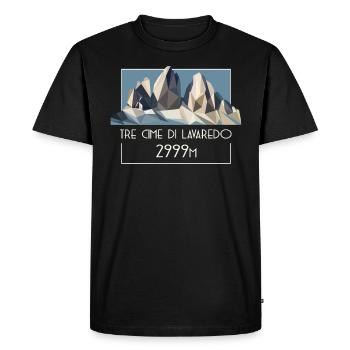 Drei Zinnen Tre Cime Dolomites E5 Tyrol du Sud Retro - T-shirt Premium bio Homme - noir - Devant - Nico (187cm)