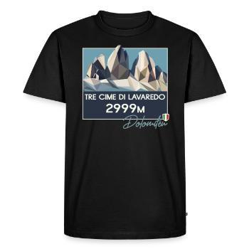 Drei Zinnen Tre Cime Dolomites E5 Tyrol du Sud Retro - T-shirt Premium bio Homme - noir - Devant - Nico (187cm)