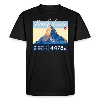Matterhorn Zermatt Schweizer Berg Retro Low Poly - Men's Premium Organic T-Shirt - black - Front - Nico (187cm)