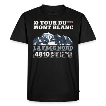 Tour du Mont Blanc France Italie Suisse Montagne - T-shirt Premium bio Homme - noir - Devant - Nico (187cm)