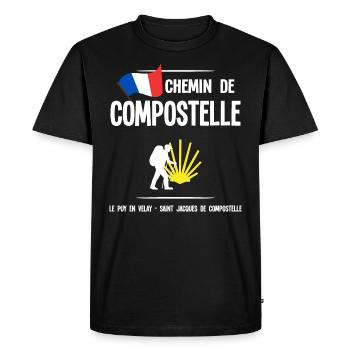 Compostelle - T-shirt Premium bio Homme - noir - Devant - Nico (187cm)