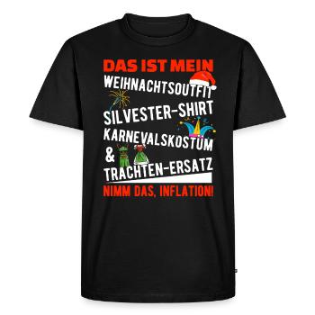 Funny Inflation Quote Christmas Gift - Men's Premium Organic T-Shirt - black - Front - Nico (187cm)